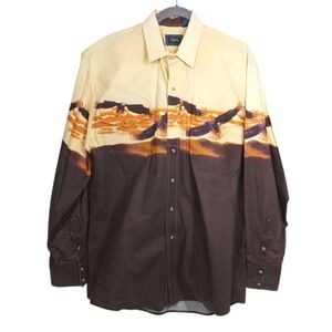 Vintage Roper Eagles Western Snap Shirt Men's L Groovy Southwestern Rodeo Cowboy